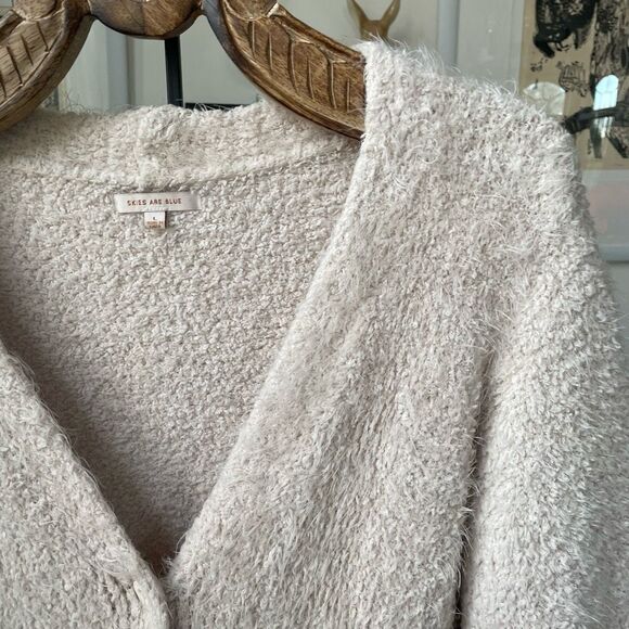 Stitch Fix Skies Are Blue Soft Shaggy Chunky Cardigan Ivory L - Picture 2 of 8